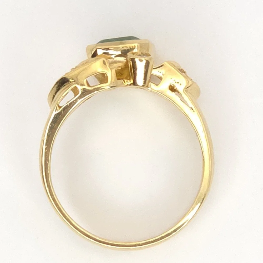 Gold Ring Untreated Colombian Emerald Ring Hallmark 18k Tested 17k 6.6x6.4mm